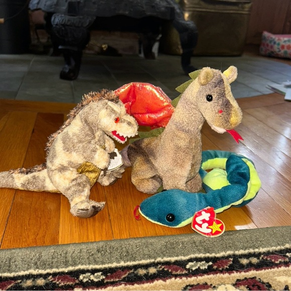 Ty Dragon, snake & dinosaur Beanie Babies - Picture 1 of 8